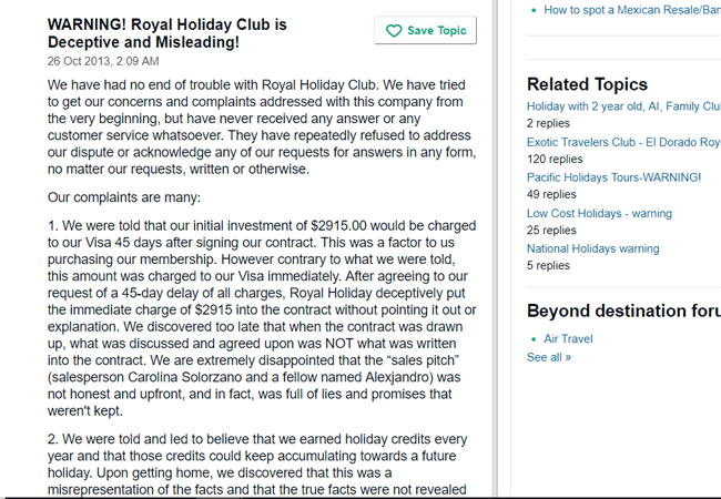 Complaint---Royal-Holiday-Club